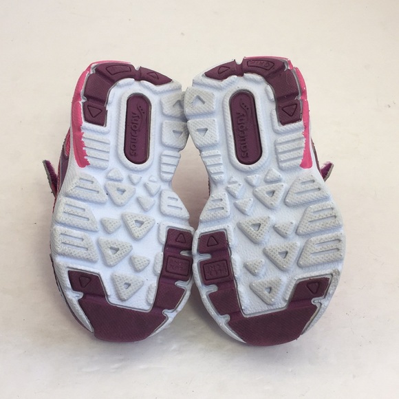 Saucony Girl baby ride pink purple size 5M EU21M - Picture 4 of 6